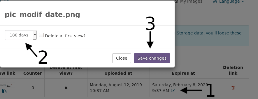 image showing how to edit expiration date