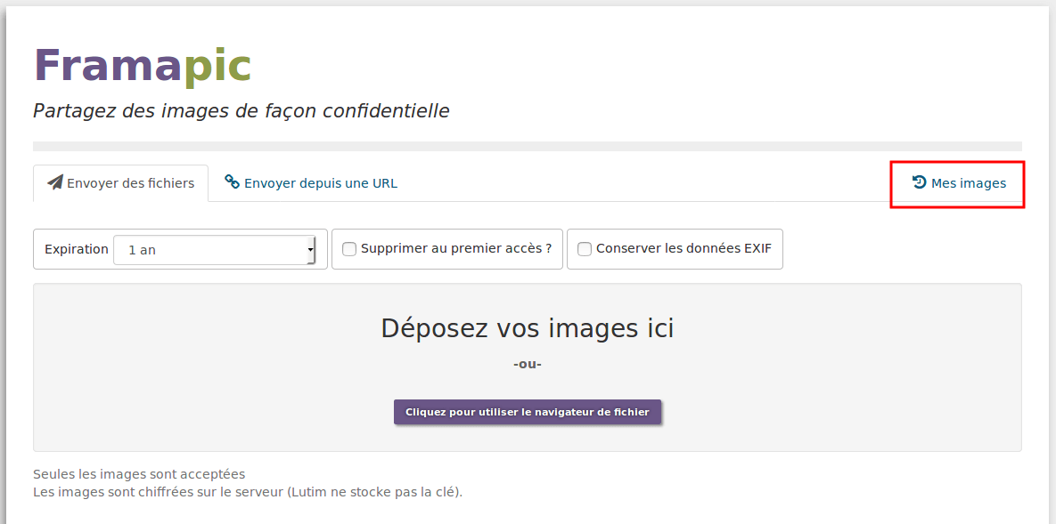 mes images sur Framapic