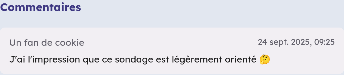 image montrant le résumé d'un sondage