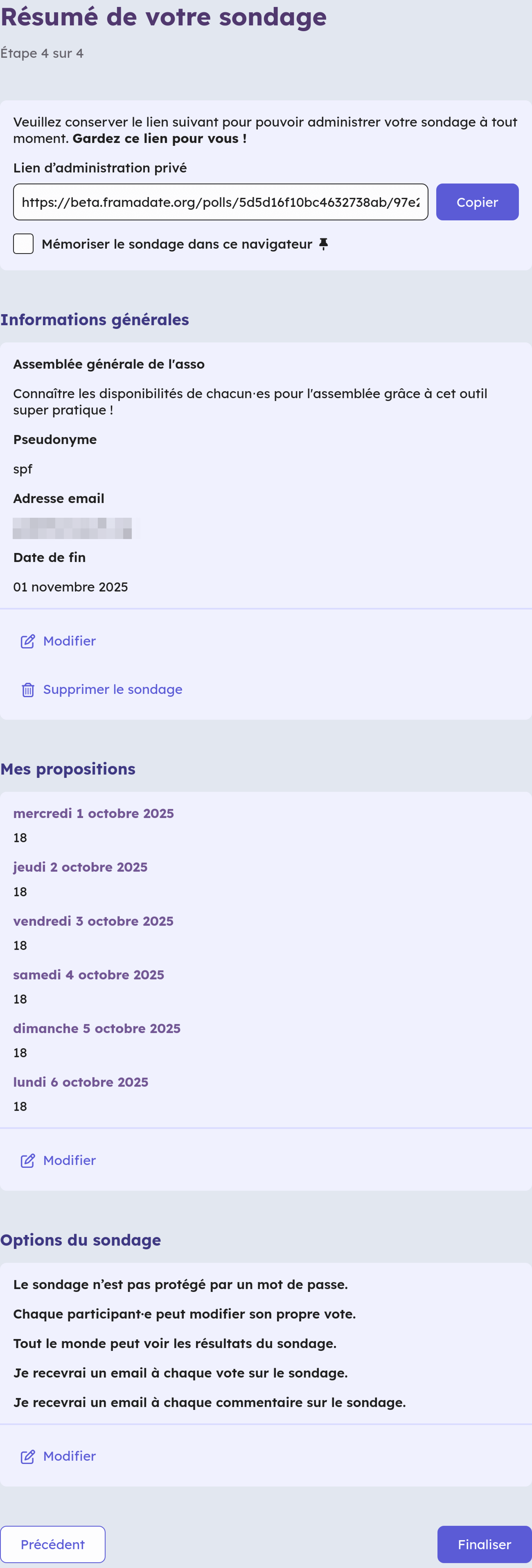 image étape 4 sondage date