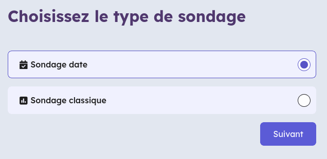 image montrant le choix du sondage